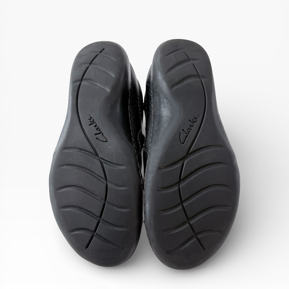 Clarks Ashland Black Leather Stitching Buckle Detail Classic Boho Casual Loafers - Picture 5 of 5